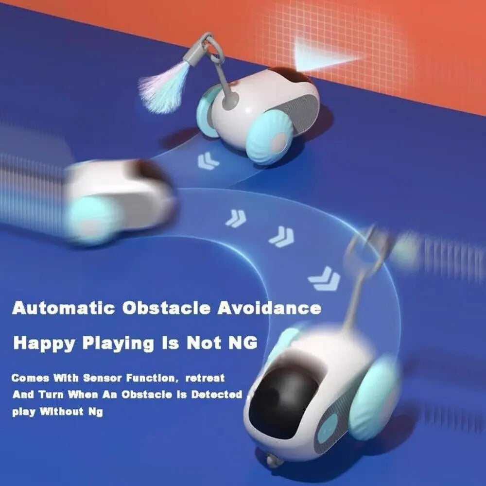 Smart Interactive Chase Car Toy for Cats Remote Control Electric Indoor Mobile Rolling Car Toy Eco-Friendly