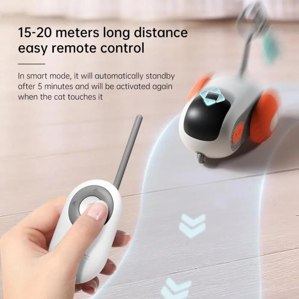 Smart Interactive Chase Car Toy for Cats Remote Control Electric Indoor Mobile Rolling Car Toy Eco-Friendly