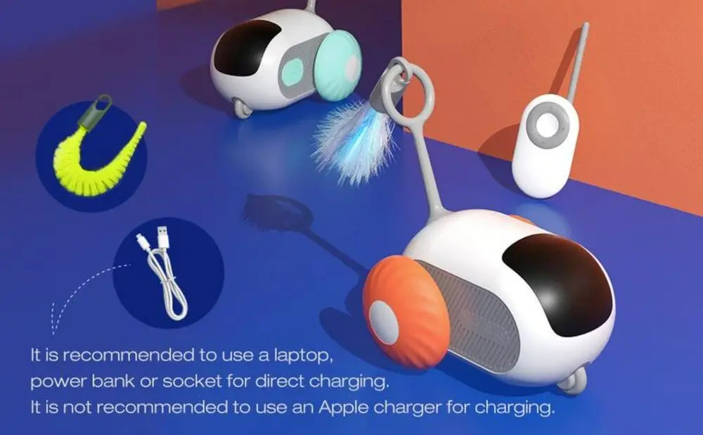 Smart Interactive Chase Car Toy for Cats Remote Control Electric Indoor Mobile Rolling Car Toy Eco-Friendly