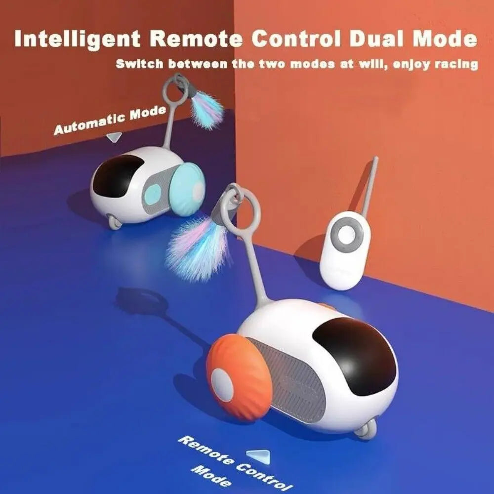 Smart Interactive Chase Car Toy for Cats Remote Control Electric Indoor Mobile Rolling Car Toy Eco-Friendly